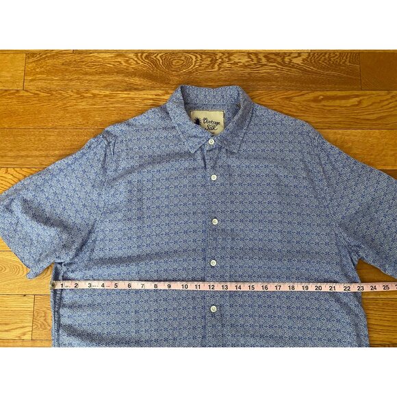 Vintage Silk Circa 1969 Men's Geometric Floral Button Up Shirt Size L - Picture 6 of 6